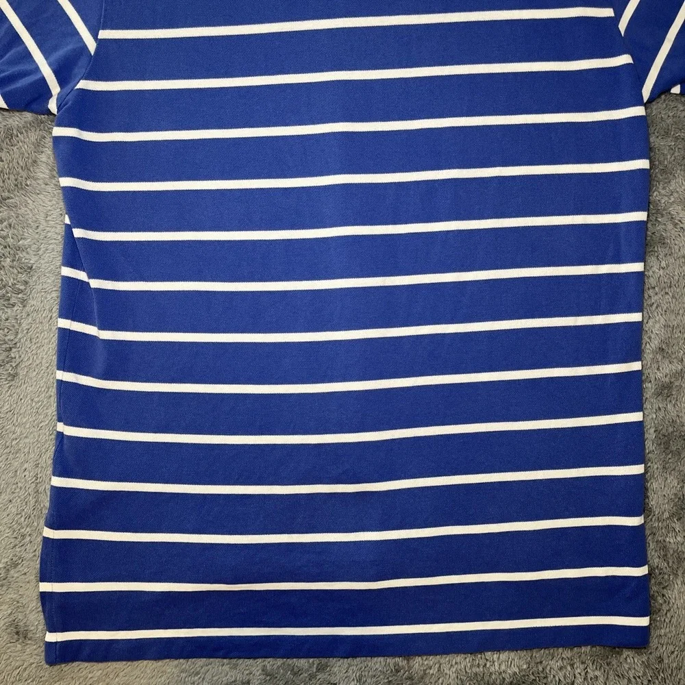 VTG Polo Ralph Lauren Shirt Men's XL Blue White Stripe Short Sleeve 90s